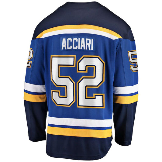 St.L.Blues #52 Noel Acciari Fanatics Branded Home Breakaway Player Jersey Blue Stitched American Hockey Jerseys - Main View