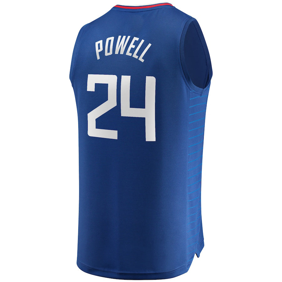 LA.Clippers #24 Norman Powell Fanatics Branded 2021-22 Fast Break Replica Jersey  Icon Edition Royal Stitched American Basketball Jersey - Main View
