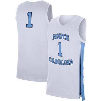 #1 N.Carolina Tar Heels Jordan Brand Replica Jersey White Stitched American College Jerseys - Main View