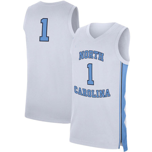 #1 N.Carolina Tar Heels Jordan Brand Replica Jersey White Stitched American College Jerseys - Main View