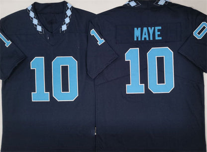 N.Carolina Tar Heels #10 Drake Maye Navy Limited College Stitched American College Jerseys - Main View