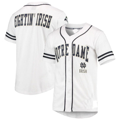 N.Dame Fighting Irish Colosseum Free Spirited Baseball Jersey WhiteNavy Stitched American College Jerseys - Main View