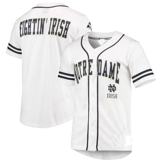 N.Dame Fighting Irish Colosseum Free Spirited Baseball Jersey WhiteNavy Stitched American College Jerseys - Main View