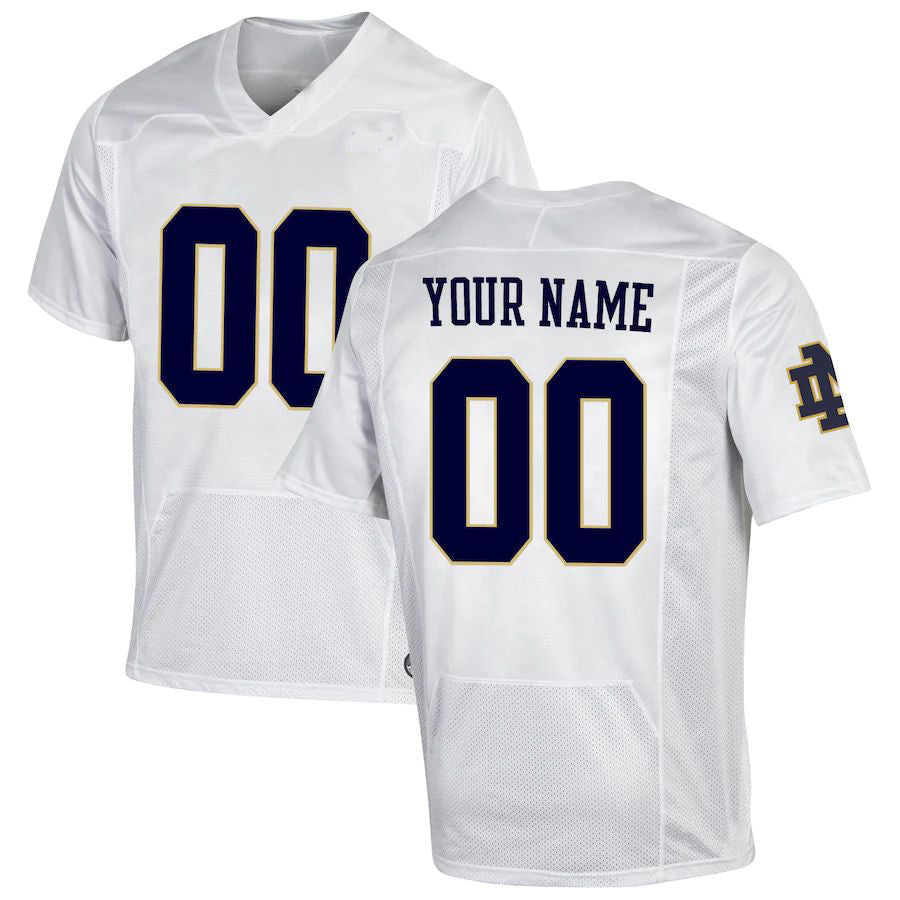 Custom N.Dame Fighting Irish Under Armour Replica Jersey Football Jersey White American Stitched College Jerseys - Main View
