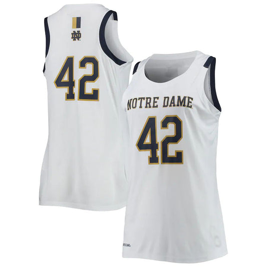 #42 N.Dame Fighting Irish Under Armour Replica Swingman Basketball Jersey White Stitched American College Jerseys - Main View