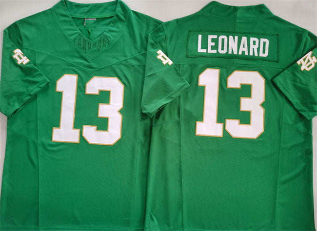 N.Dame Fighting Irish #13 Riley Leonard Green 2024 F.U.S.E. Limited Stitched Football  American College Jerseys - Main View