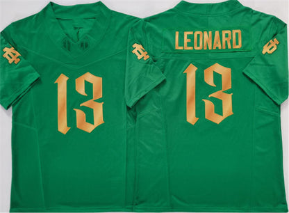 N.Dame Fighting Irish #13 Riley Leonard Green 2025 F.U.S.E. Limited Stitched Football American College Jerseys - Main View