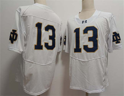 N.Dame Fighting Irish #13 Riley Leonard White 2024 F.U.S.E. Limited Stitched Stitched American College Jerseys - Main View