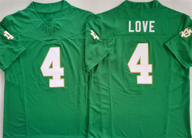 N.Dame Fighting Irish #4 Jeremiyah Love Green 2024 F.U.S.E. Limited Stitched Football  American College Jerseys - Main View