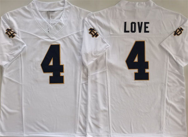 N.Dame Fighting Irish #4 Jeremiyah Love White 2024 F.U.S.E. Limited Stitched Football  American College Jerseys - Main View