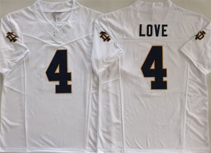 N.Dame Fighting Irish #4 Jeremiyah Love White 2024 F.U.S.E. Limited Stitched Football  American College Jerseys - Main View