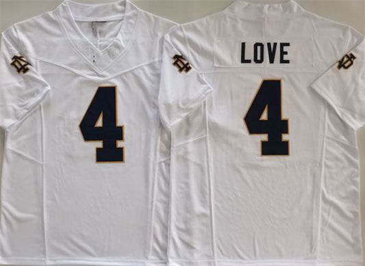 N.Dame Fighting Irish #4 Jeremiyah Love White 2024 F.U.S.E. Limited Stitched Football  American College Jerseys - Main View