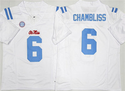 O.Miss Rebels #6 Trinidad Chambliss White 2026 F.U.S.E. Stitched American College Jerseys - Main View