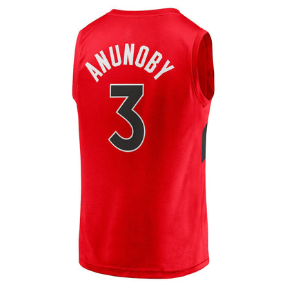 T.Raptors #3 OG Anunoby Fanatics Branded Fast Break Replica Jersey Red Icon Edition Stitched American Basketball Jersey - Main View