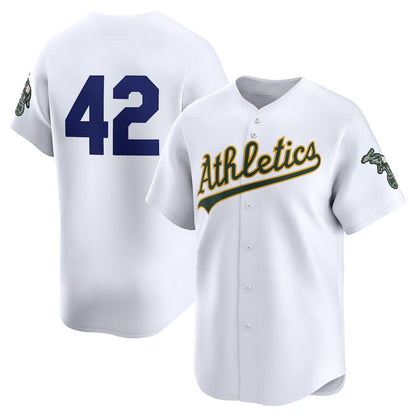 Oakland Athletics 2024 #42 Jackie Robinson Day Home Limited Jersey – White Stitches Baseball Jerseys - Main View