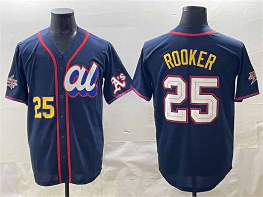 Oakland Athletics American League #25 Brent Rooker Navy 2025 All-Star Edition Limited Stitched Baseball Jersey - Main View