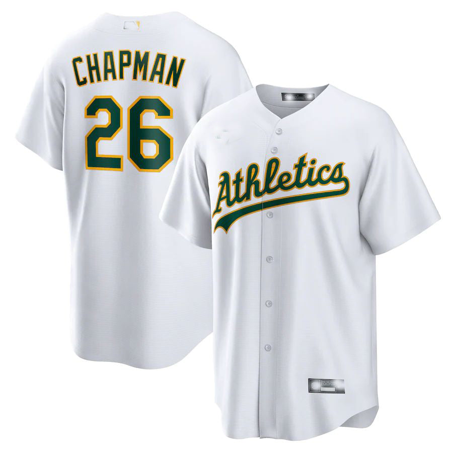 Oakland Athletics #26 Matt Chapman White Home Replica Player Name Jersey Baseball Jerseys - Main View