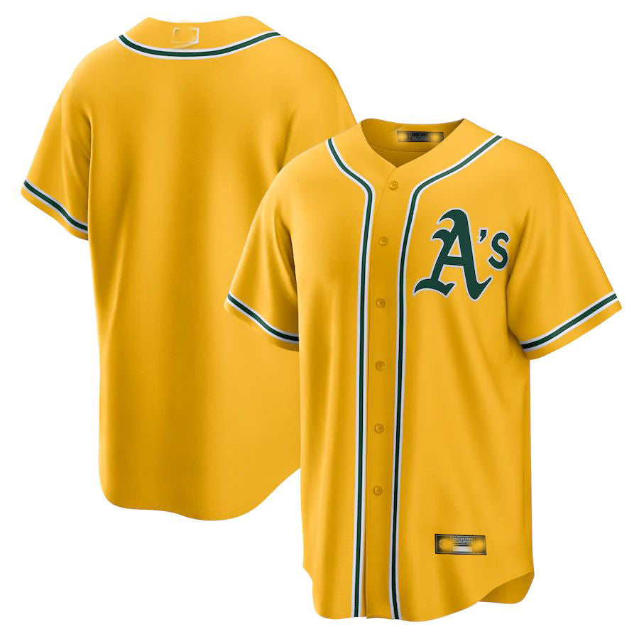 Oakland Athletics Gold Alternate Replica Team Jersey Baseball Jerseys - Main View