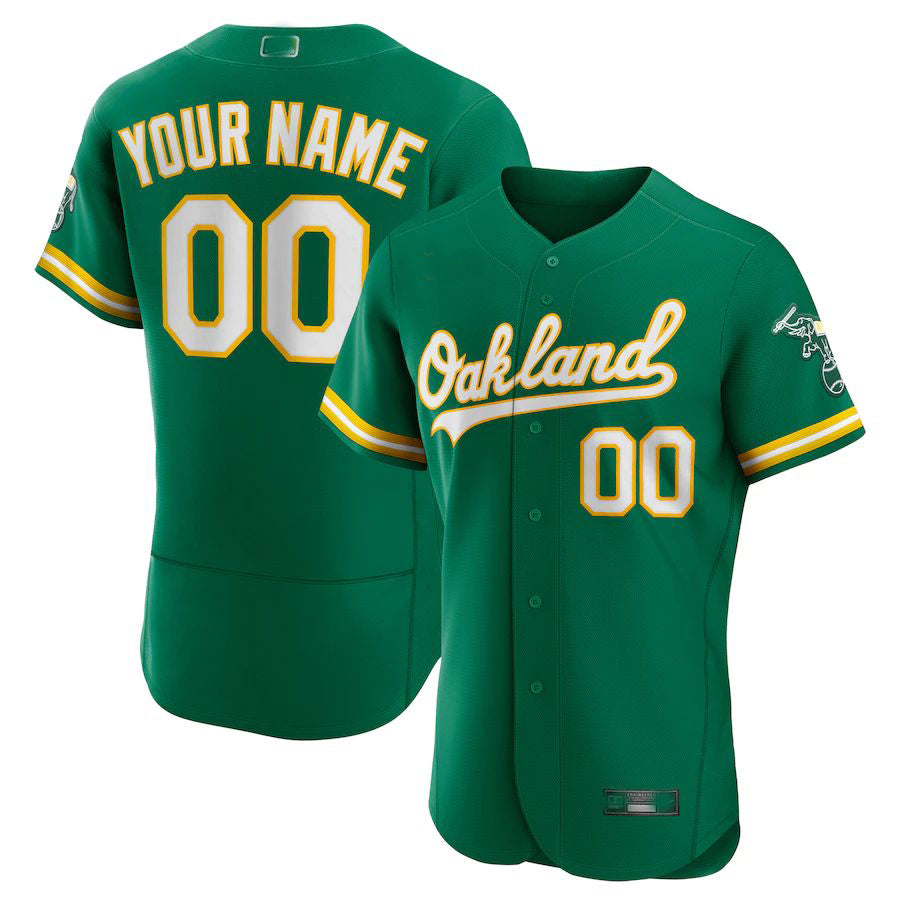 Baseball Jerseys Custom Oakland Athletics Kelly Green Alternate Authentic Custom Jersey - Main View
