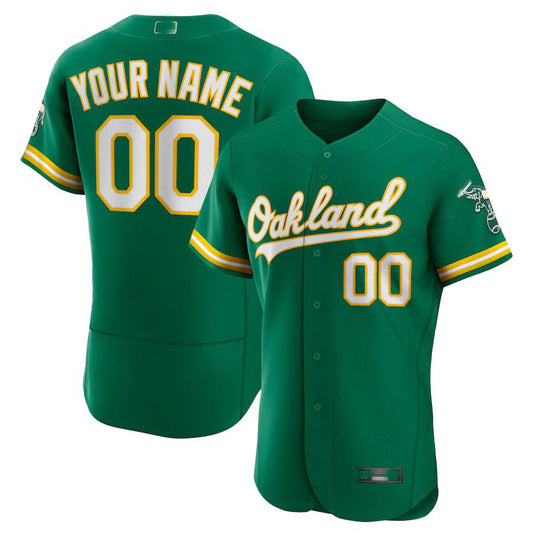 Baseball Jerseys Custom Oakland Athletics Kelly Green Alternate Authentic Custom Jersey - Main View