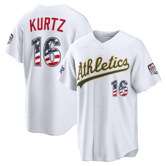 Oakland Athletics #16 Nick Kurtz 2026 All-Star Edition Stars & Stripes White Stadium Baseball Jersey - Main View