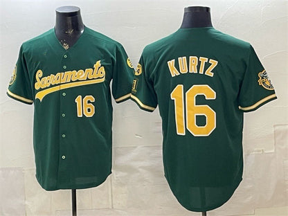Oakland Athletics #16 Nick Kurtz 2026 Green Alternate Sacramento Celebrating 125 Years Vapor Limited Stitched Jersey - Main View