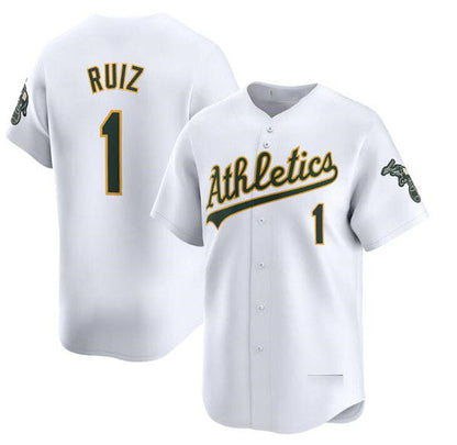 Oakland Athletics #1 Esteury Ruiz White Home Limited Stitched Baseball Jersey - Main View