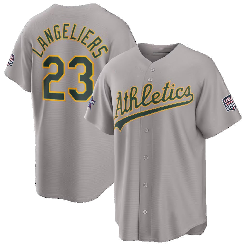 Oakland Athletics #23 Shea Langeliers 2026 All-Star Game Gray Replica Baseball Jersey - Main View