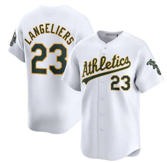 Oakland Athletics #23 Shea Langeliers White Home Limited Stitched Baseball Jersey - Main View
