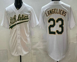 Oakland Athletics #23 Shea Langeliers White Stitched Jersey - Main View