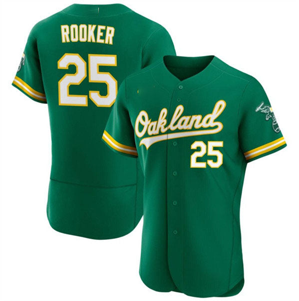 Oakland Athletics #25 Brent Rooker Green Flex Base Stitched Baseball Jersey - Main View