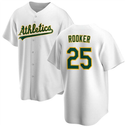 Oakland Athletics #25 Brent Rooker White Cool Base Stitched Baseball Jersey - Main View