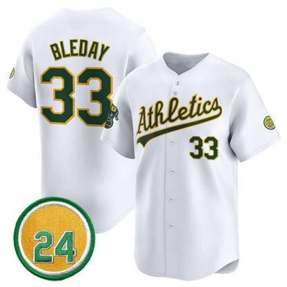 Oakland Athletics #33 JJ Bleday White 2024 Home Limited With Rickey Henderson Patch Stitched Baseball Jersey - Main View