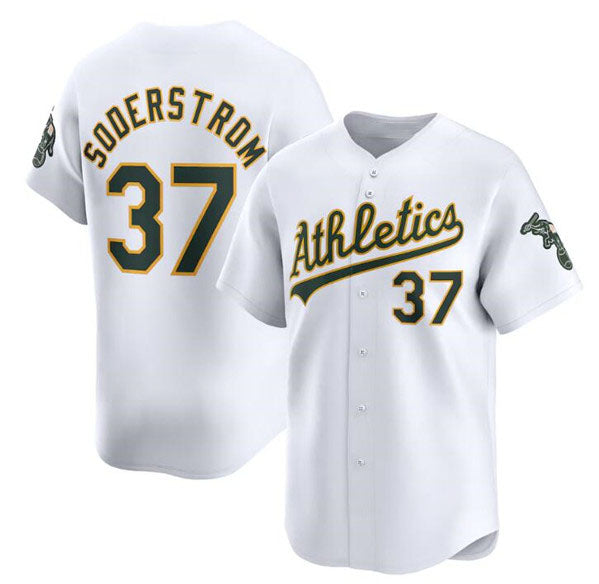 Oakland Athletics #37 Tyler Soderstrom White Home Limited Stitched Baseball Jersey - Main View