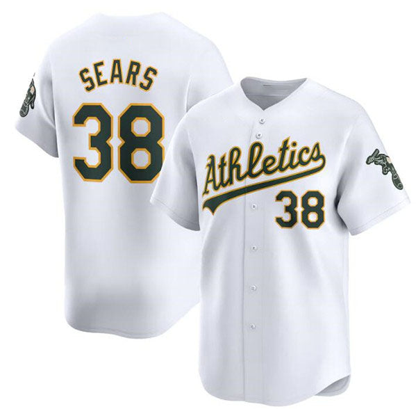 Oakland Athletics #38 JP Sears White Home Limited Stitched Baseball Jersey - Main View