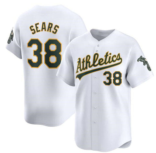 Oakland Athletics #38 JP Sears White Home Limited Stitched Baseball Jersey - Main View