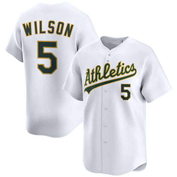 Oakland Athletics #5 Jacob Wilson White 2024 Home Limited Stitched Baseball Jersey - Main View