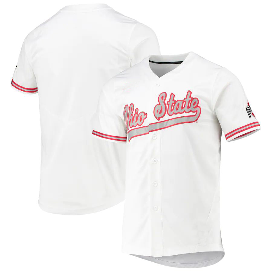O.State Buckeyes Replica Baseball Jersey White Stitched American College Jerseys - Main View
