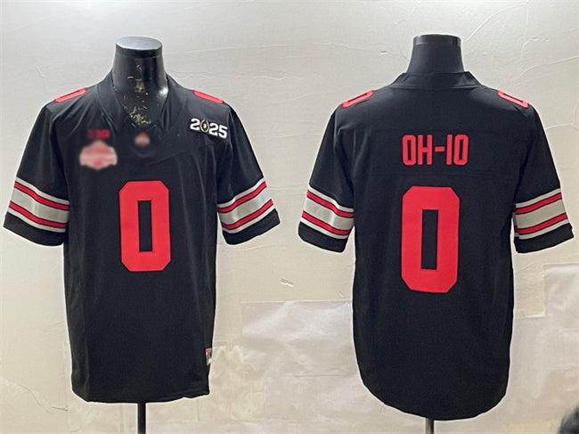 O.State Buckeyes #0 OH-IO Black 2025 CFP Final With National Champions Patch F.U.S.E. Vapor Limited Stitched Football American College Jerseys - Main View