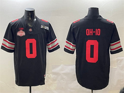 O.State Buckeyes #0 OH-IO Black 2025 CFP Final With National Champions Patch F.U.S.E. Vapor Limited Stitched Football American College Jerseys - Main View