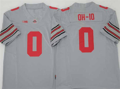 O.State Buckeyes #0 OH-IO Gray 2025 F.U.S.E. Limited Stitched Football American College Jerseys - Main View