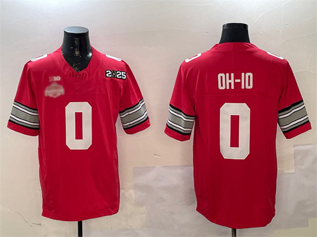 O.State Buckeyes #0 OH-IO Red 2025 CFP Final With National Champions Patch F.U.S.E. Vapor Limited Stitched Football American College Jerseys - Main View