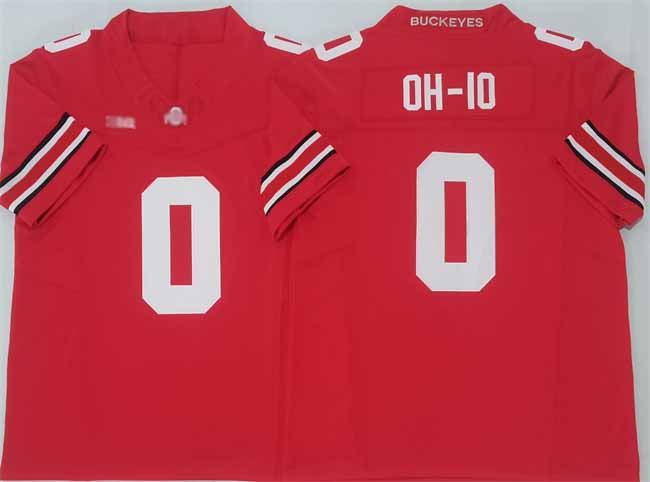 O.State Buckeyes #0 OH-IO Red F.U.S.E. Limited Stitched Football American College Jerseys - Main View
