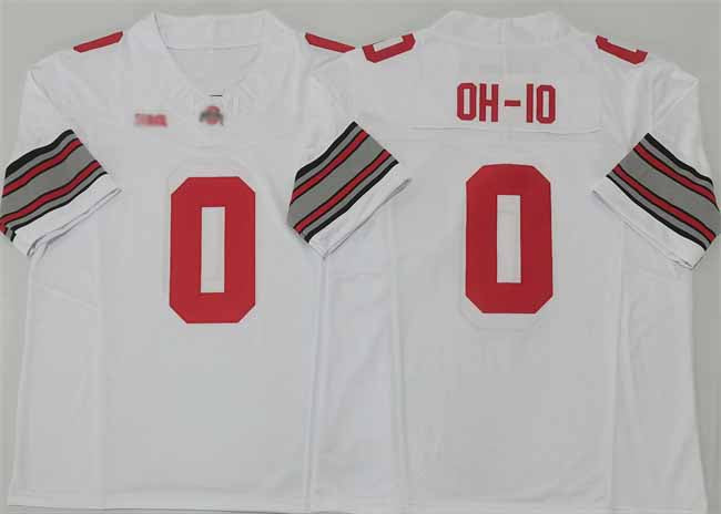 O.State Buckeyes #0 OH-IO White 2025 F.U.S.E. Limited Stitched American College Jerseys - Main View
