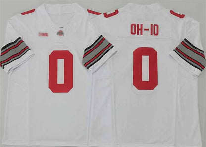O.State Buckeyes #0 OH-IO White 2025 F.U.S.E. Limited Stitched American College Jerseys - Main View