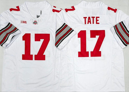 O.State Buckeyes #17 Carnell Tate White 2025 F.U.S.E. Limited Stitched American College Jerseys - Main View