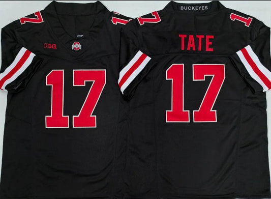 O.State Buckeyes #17 Carnell Tate Black 2025 F.U.S.E. Limited Stitched American College Jerseys - Main View