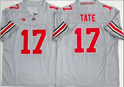 O.State Buckeyes #17 Carnell Tate Gray 2025 F.U.S.E. Limited Stitched American College Jerseys - Main View