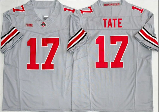 O.State Buckeyes #17 Carnell Tate Gray 2025 F.U.S.E. Limited Stitched American College Jerseys - Main View