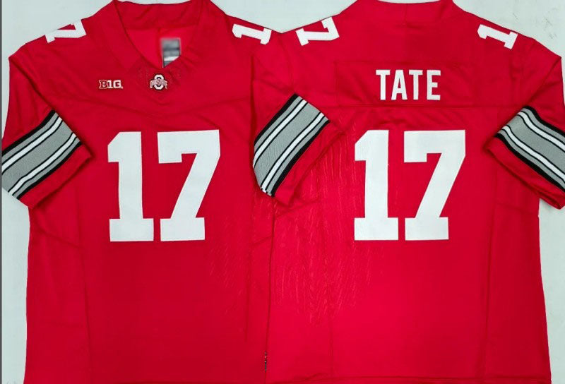 O.State Buckeyes #17 Carnell Tate Red 2025 F.U.S.E. Limited Stitched American College Jerseys - Main View